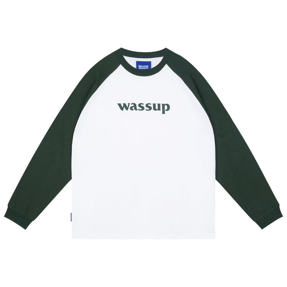Wassup House Basic Logo Raglan Long Sleeved Tee