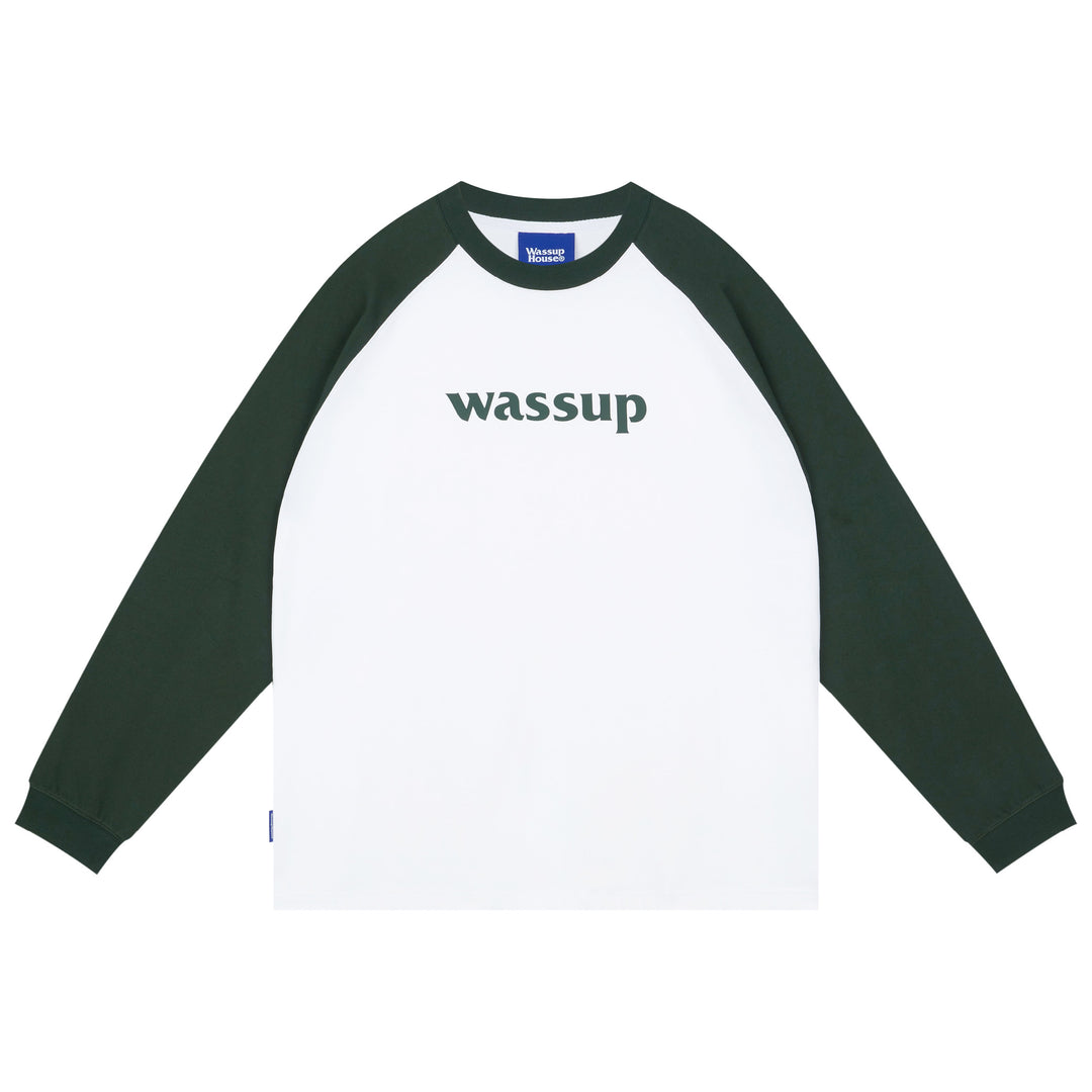 Wassup House Basic Logo Raglan Long Sleeved Tee