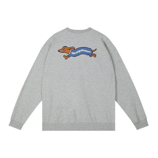 Wassup House Dachshund Running Printed Sweatshirt