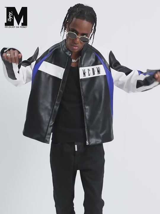 MEDM 3D Deconstruction PU Leather Motorcycle Racing Jacket