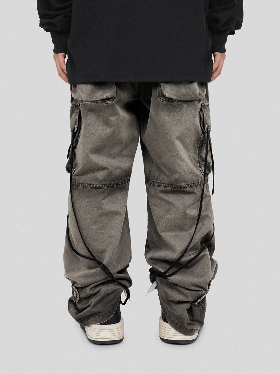 UNDERWATER Washed Multi Pocket Adjustable Cargo Work Pants