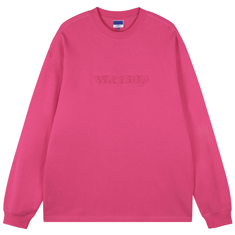Wassup House Basic 3D Embossed Logo Long Sleeved Tee