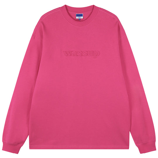Wassup House Basic 3D Embossed Logo Long Sleeved Tee