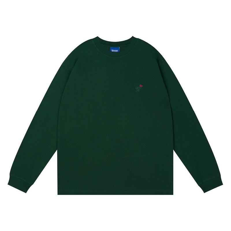 Wassup House Rose Embroidery Long Sleeved Tee