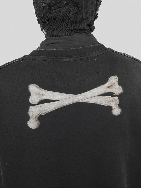 UNDERWATER Destroyed Cross Bones Print Tee