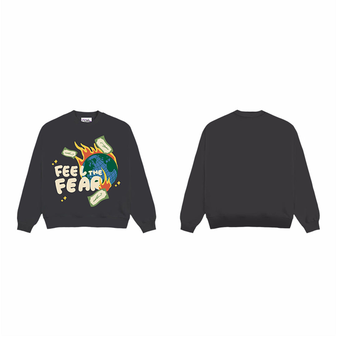 F3F Select Feel The Fear Earth Print Sweatshirts