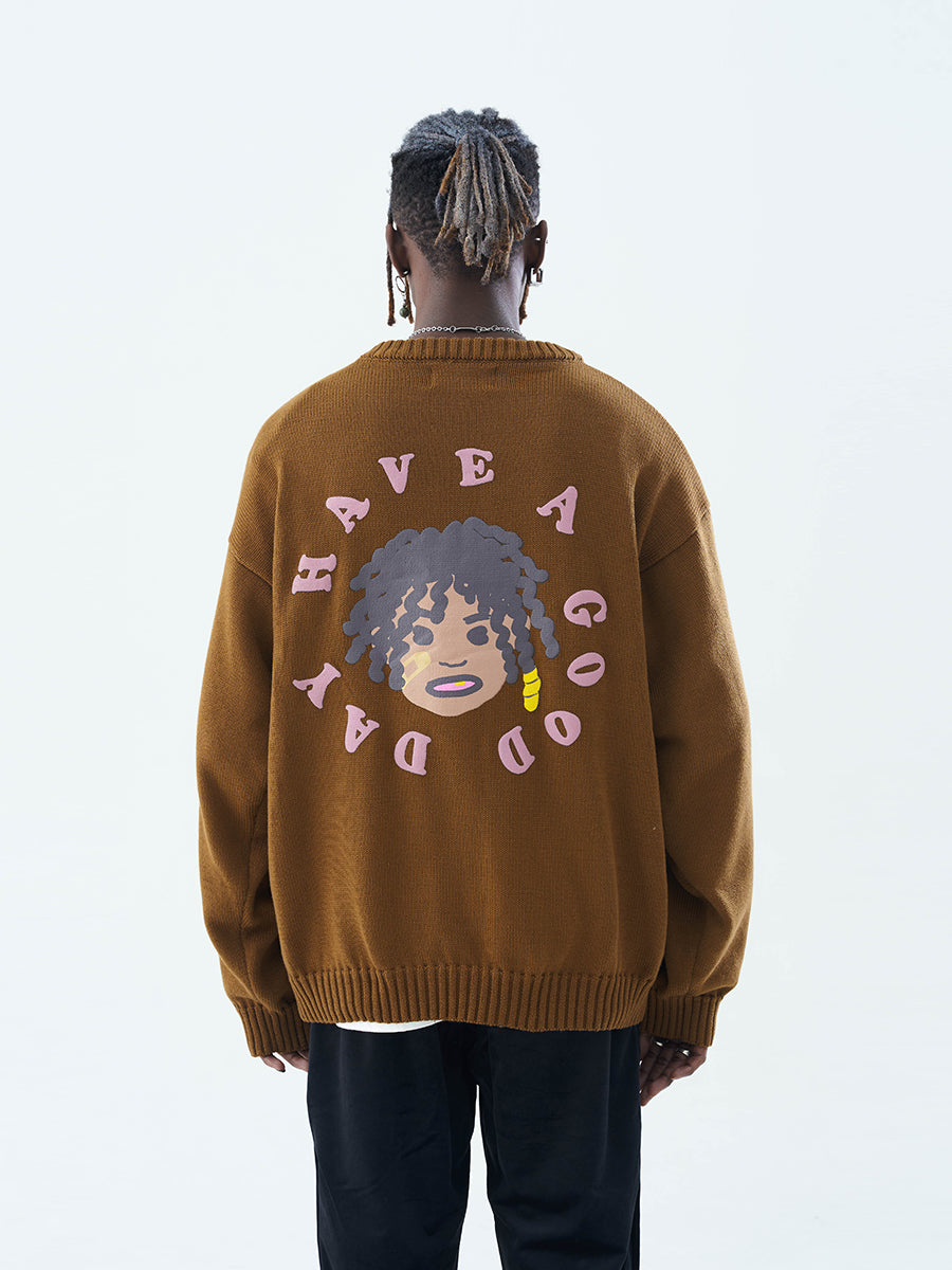 Harsh and Cruel Hand-Painted Kids Circular 3D LOGO Knit Sweater | Face 3 Face