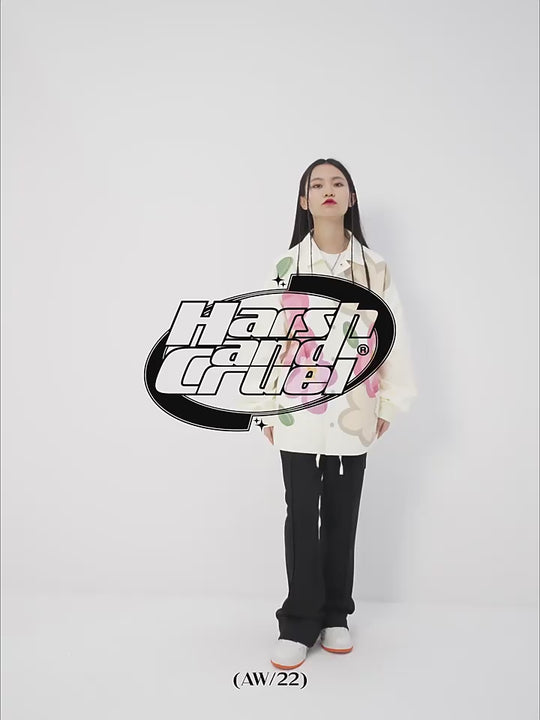 Harsh and Cruel Handpainted Cartoon Flowers Coach Jacket
