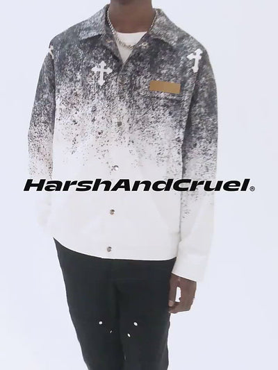 Harsh and Cruel Spray Paint Cross Jacket
