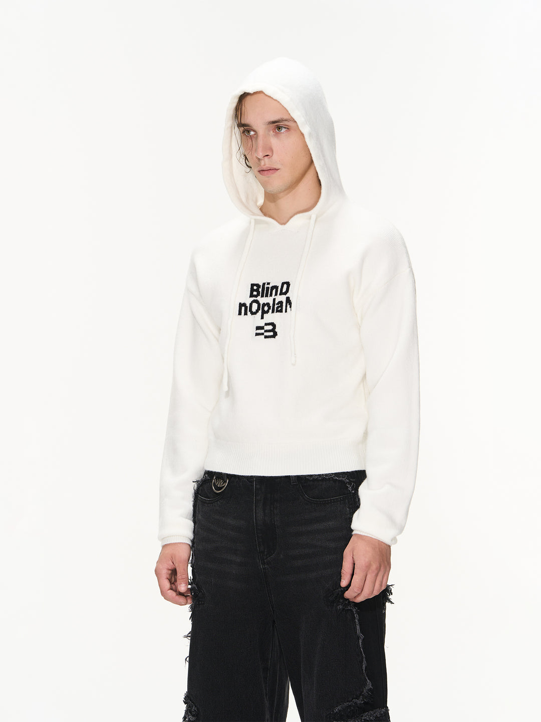 BLIND NO PLAN Basic LOGO Knit Hoodie