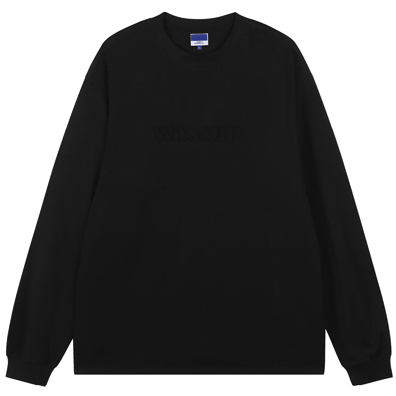 Wassup House Basic 3D Embossed Logo Long Sleeved Tee