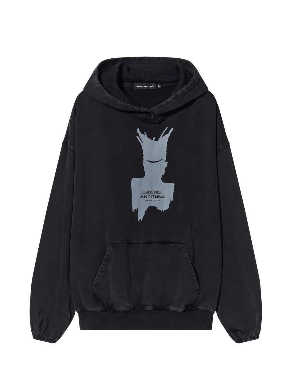 BLIND NO PLAN Patterned Printed Washed Hoodie