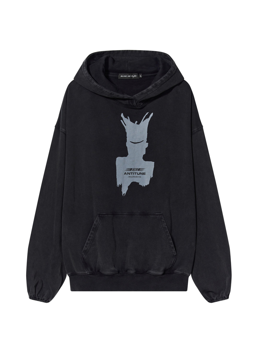 BLIND NO PLAN Patterned Printed Washed Hoodie