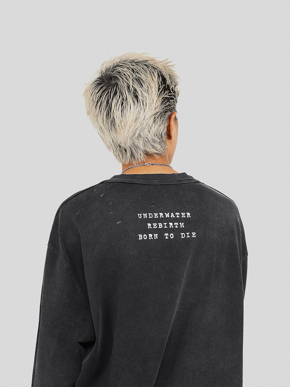 UNDERWATER Cemetery Printed Long Sleeve Tee