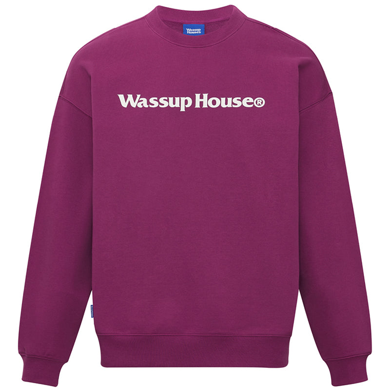 Wassup House Basic Printing Logo Sweatshirt dark red