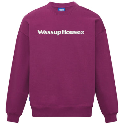 Wassup House Basic Printing Logo Sweatshirt dark red