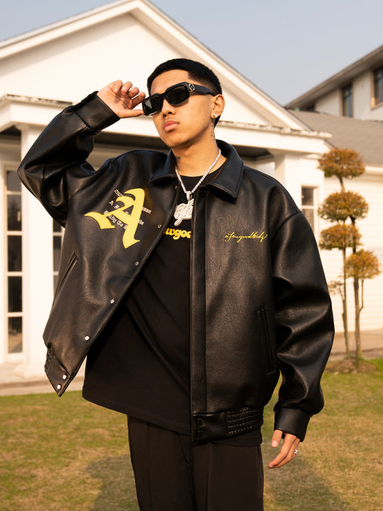 Racer varsity jacket | Racing Leather Jacket | Face 3 Face