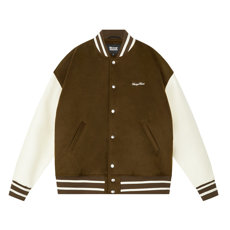Wassup House Color Blocking Baseball Jacket