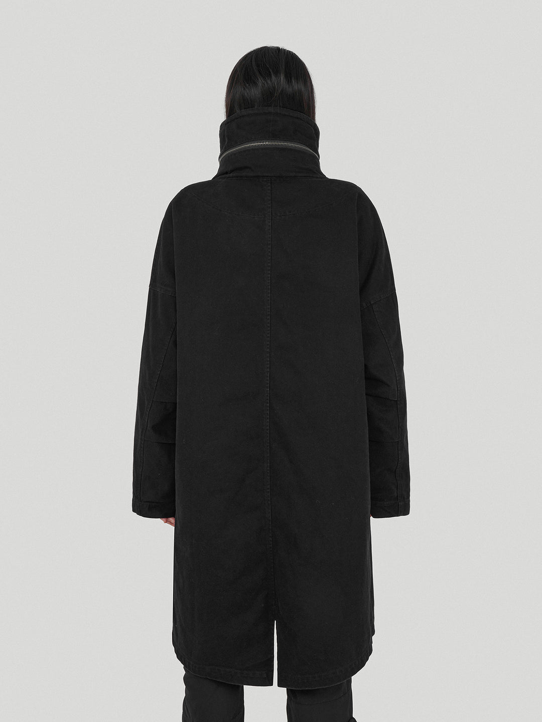 UNDERWATER Washed & Aged Zipper Hooded M51 Fishtail Trench Coat Jacket