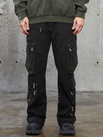 F2CE Multi Zipper Pockets Functional Work Cargo Pants