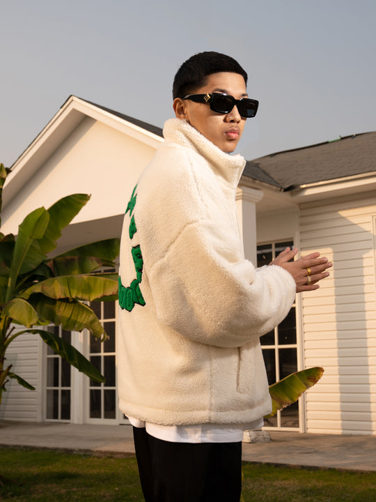 AFGK Sherpa Zip-up Fleece / Circle Logo Boa Jacket | Face 3 Face