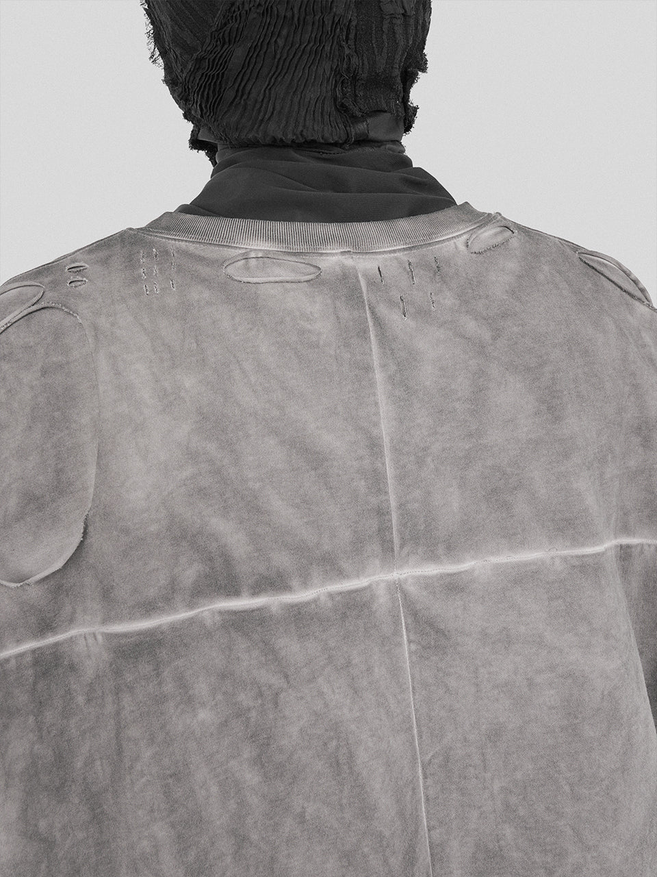 UNDERWATER Destruction Cross Deconstruction Zipper Tee Gray