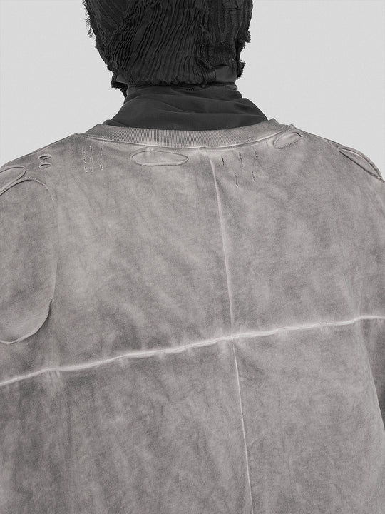 UNDERWATER Destruction Cross Deconstruction Zipper Tee Gray