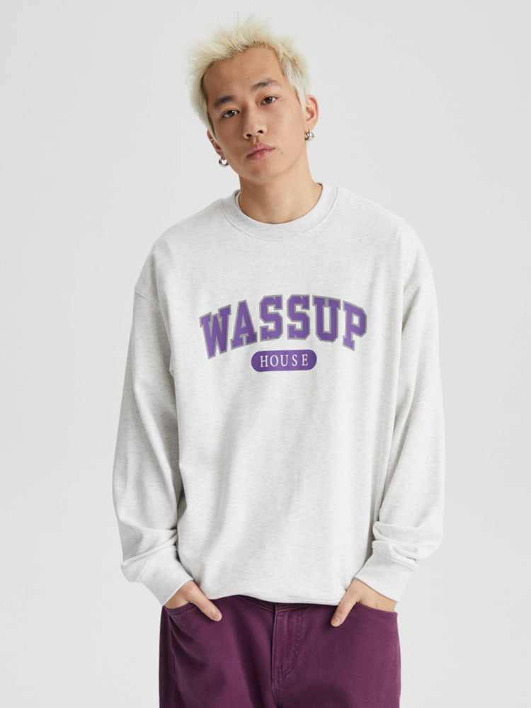 Wassup House School Logo Print Sweatshirt