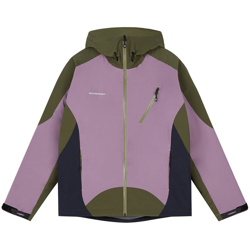 Wassup House Color Blocking Waterproof Hooded Jacket
