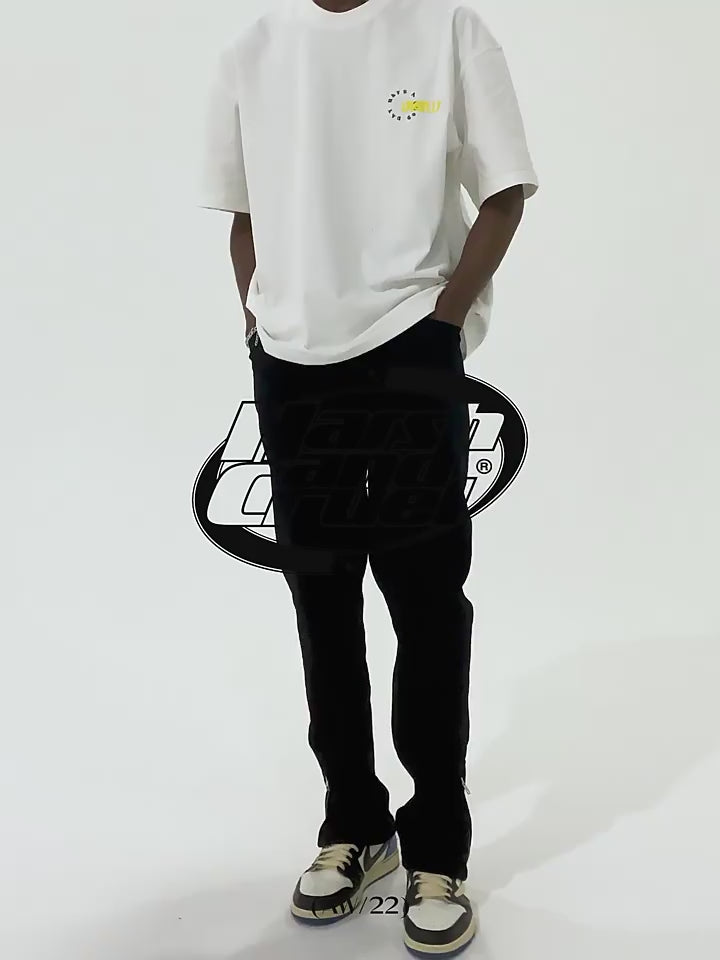 Harsh and Cruel Casual Zipper Flared Denim