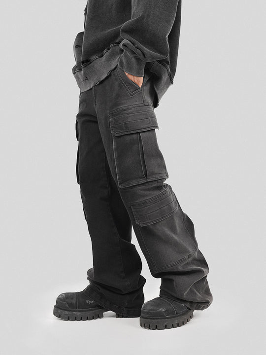 UNDERWATER Gradient 3D Patch Pockets Denim Jeans