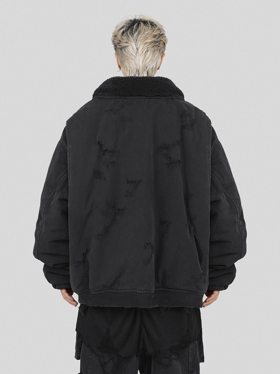 UNDERWATER Washed Destroyed Padded B-15 Jacket