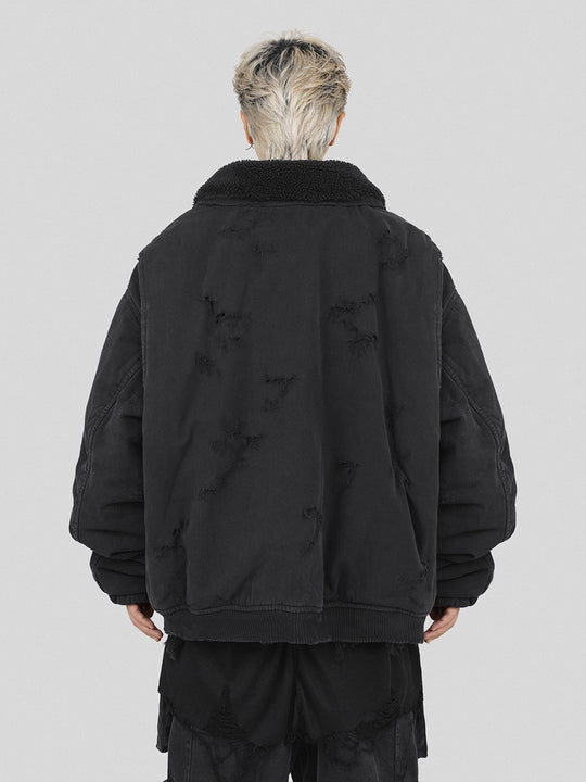 UNDERWATER Washed Destroyed Padded B-15 Jacket