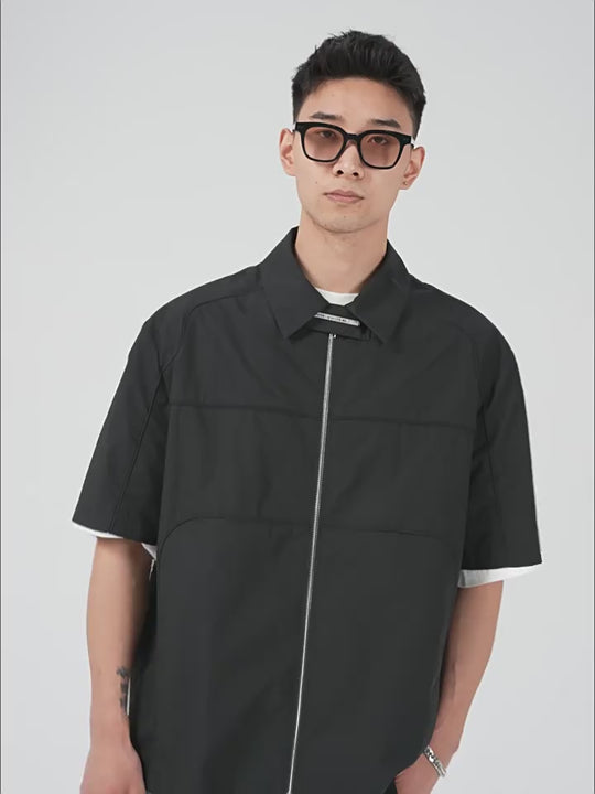 Harsh and Cruel 3D Pleats Short Sleeve Shirt
