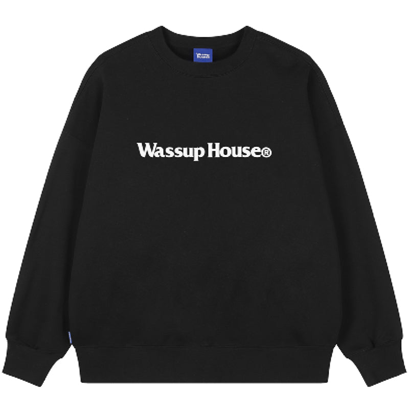 Wassup House Basic Printing Logo Sweatshirt black