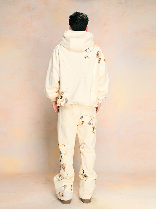 YADcrew Fire Burn Lace Broken Seam Hoodie