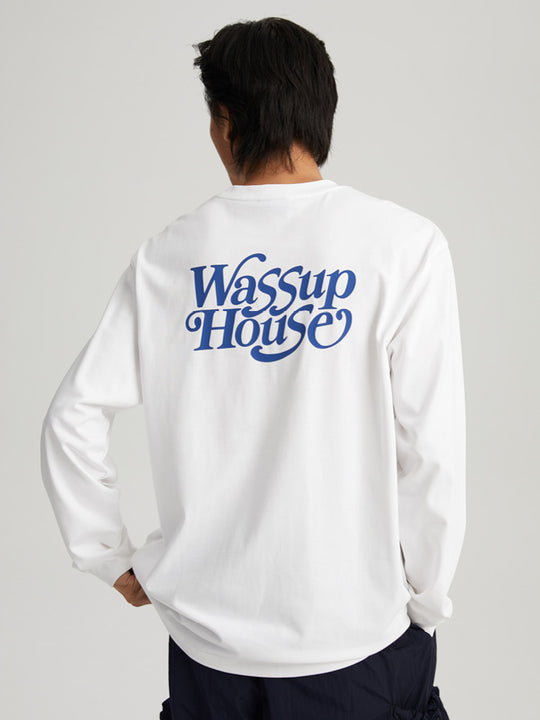 Wassup House Liner Font Logo Long Sleeved Tee