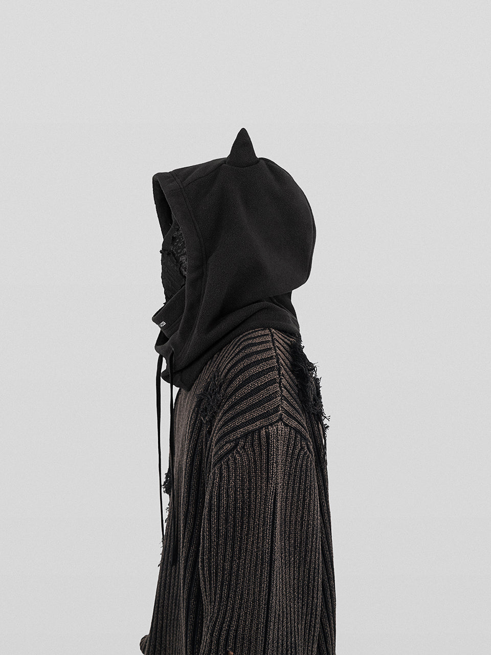 UNDERWATER Logo Embroidered Devil Horn Balaclava Hat