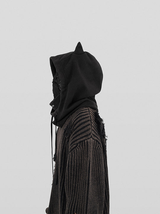 UNDERWATER Logo Embroidered Devil Horn Balaclava Hat