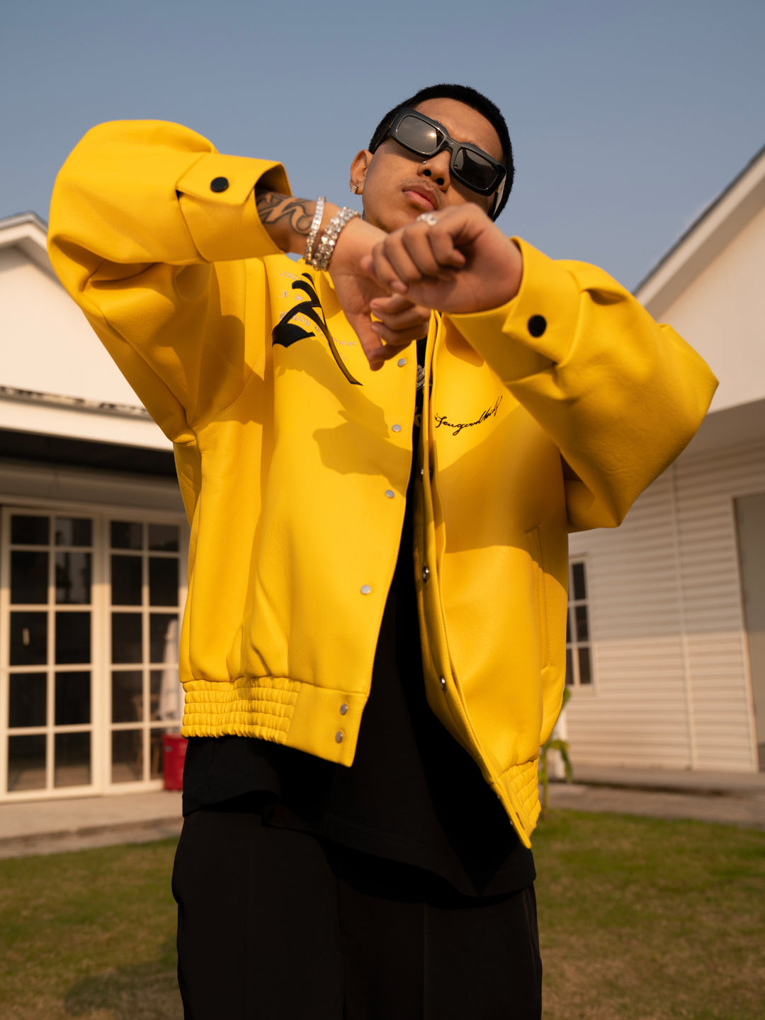 Racer varsity jacket | Racing Leather Jacket | Face 3 Face