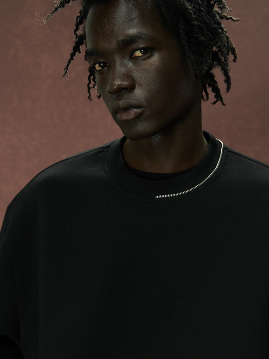 YADcrew 350G Heavyweight Around Zipper Pleated Sweatshirt