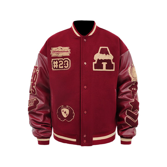 ANTIDOTE Multi Label Patchwork Baseball Jacket