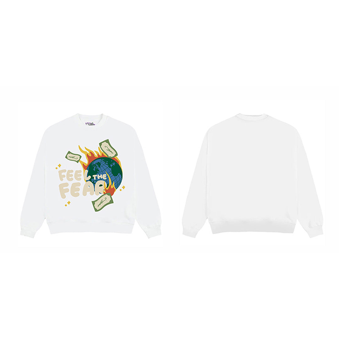 F3F Select Feel The Fear Earth Print Sweatshirts