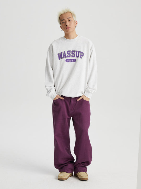 Wassup House School Logo Print Sweatshirt