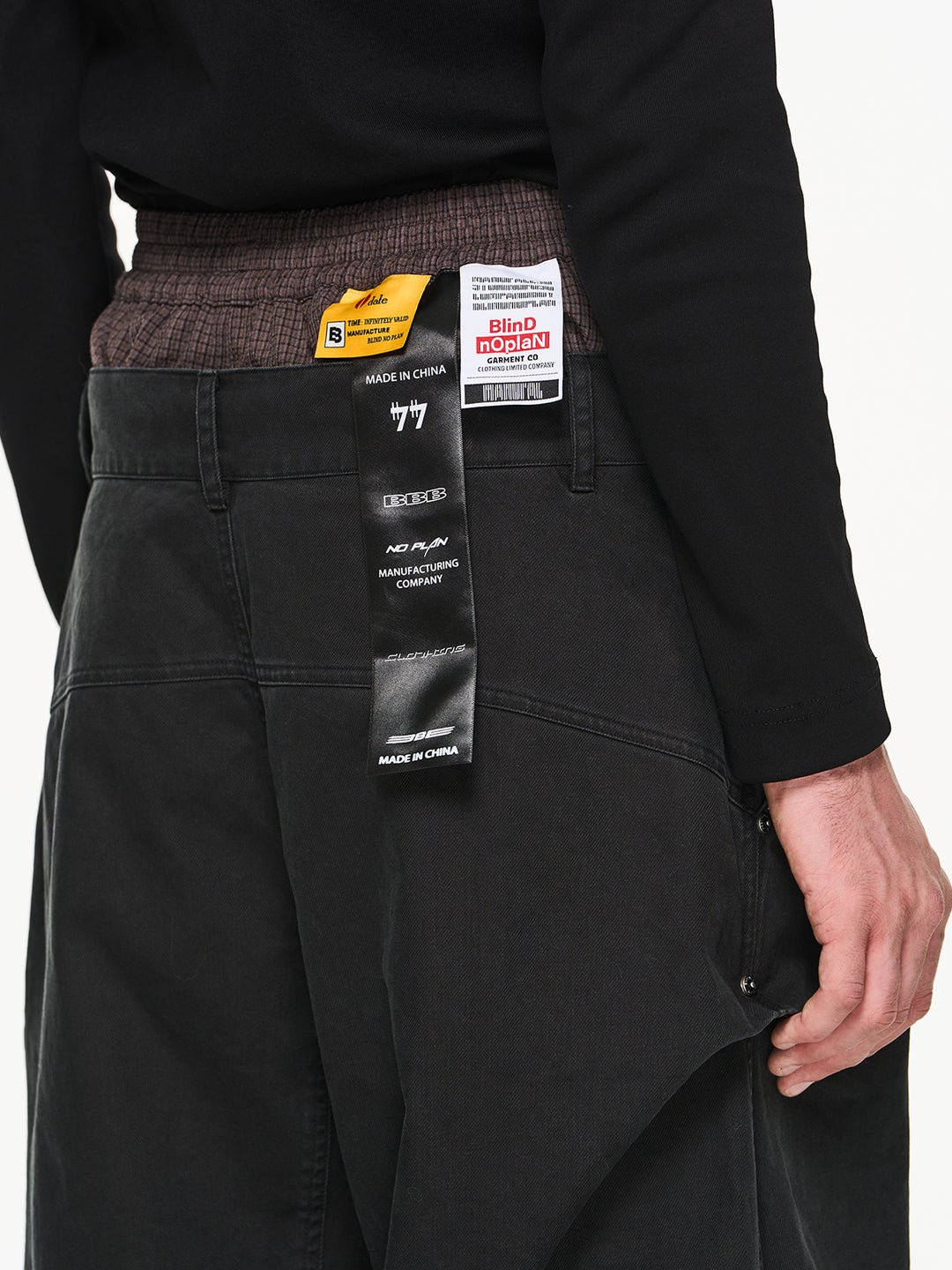 BLIND NO PLAN False Two Piece Pleated Pants