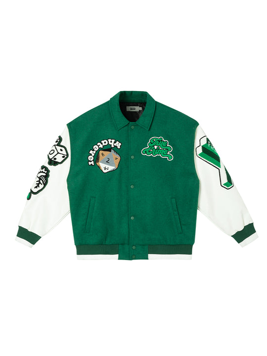 F2CE Fire 2 Cold Ego Embroidered Wool Varsity Jacket | Face 3 Face
