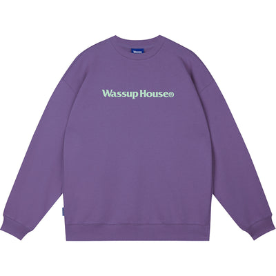 Wassup House Basic Printing Logo Sweatshirt purple