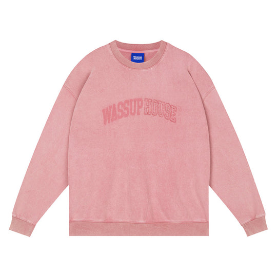 Wassup House Heavy Washing Destruction Patch Embroidery Sweatshirt