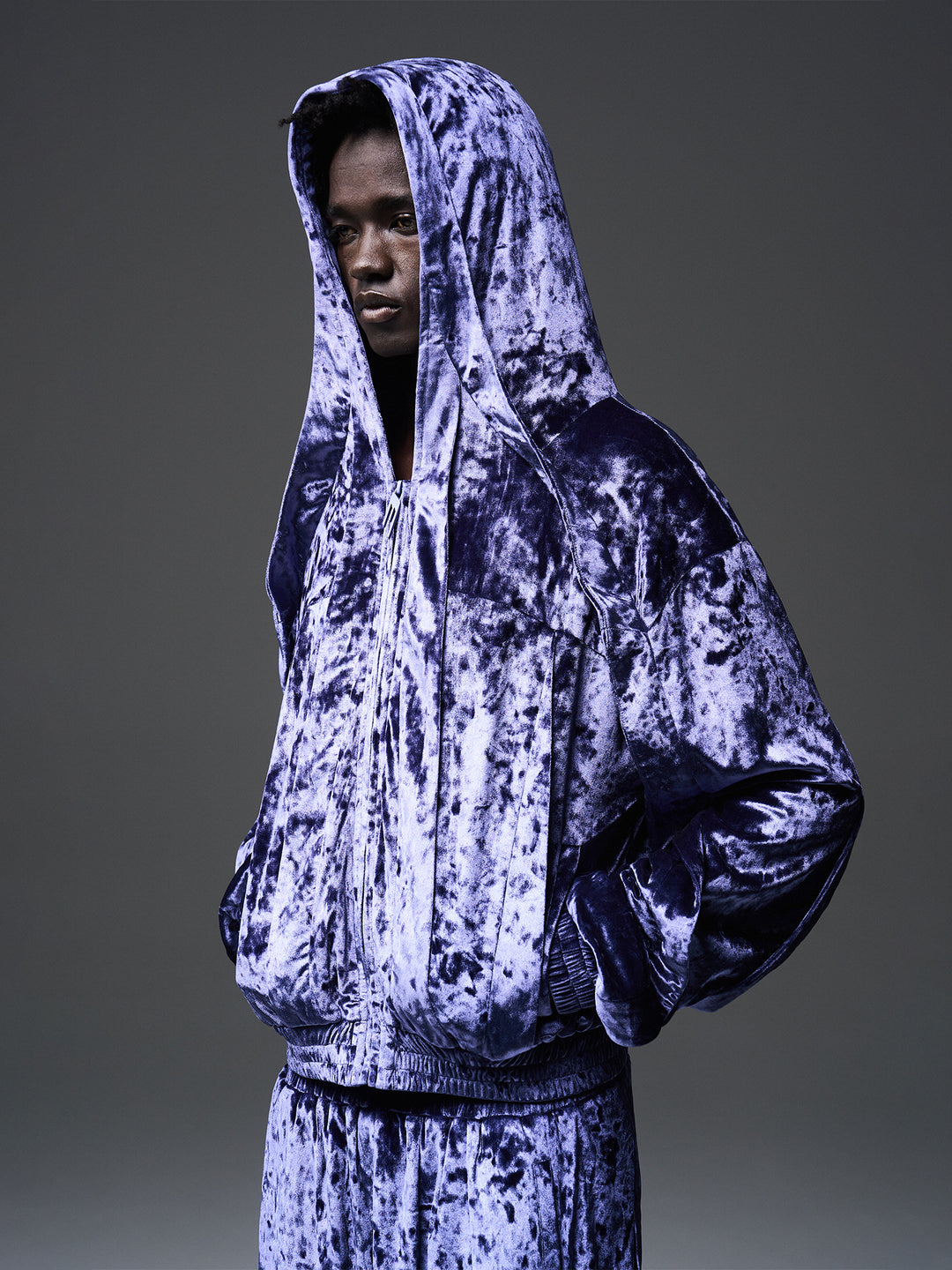 BLIND NO PLAN 3D Fly Hank Velvet Zipper Hoodie