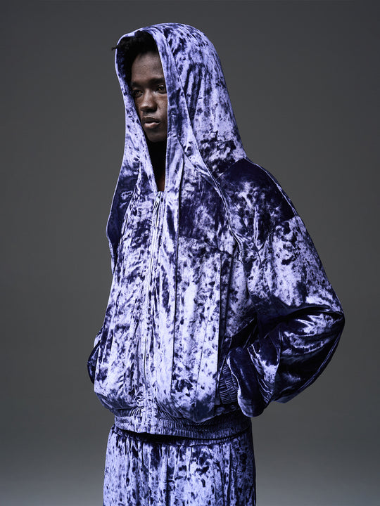 BLIND NO PLAN 3D Fly Hank Velvet Zipper Hoodie